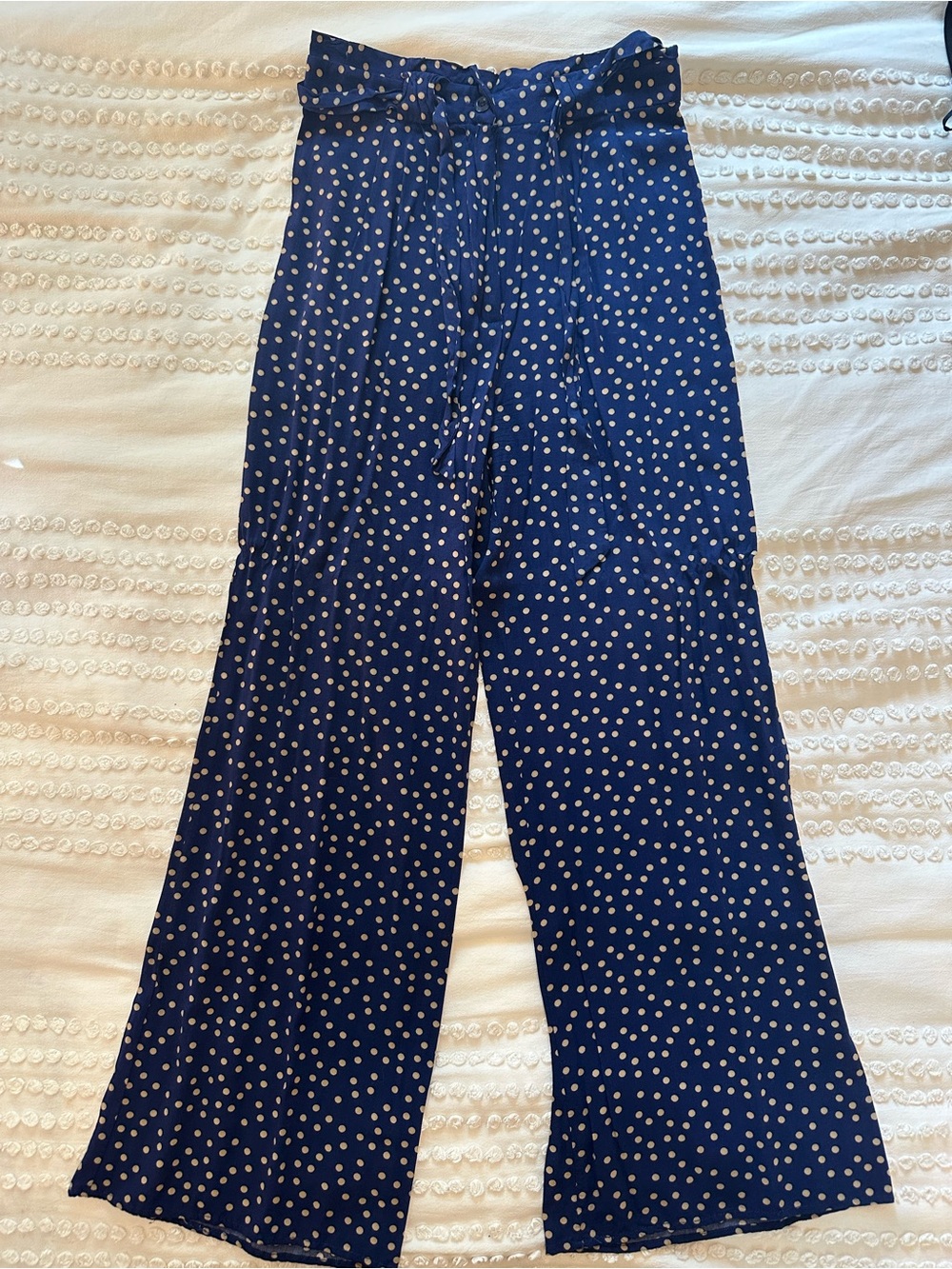 Xhilaration Navy Polka Dot Wide-Leg Pants